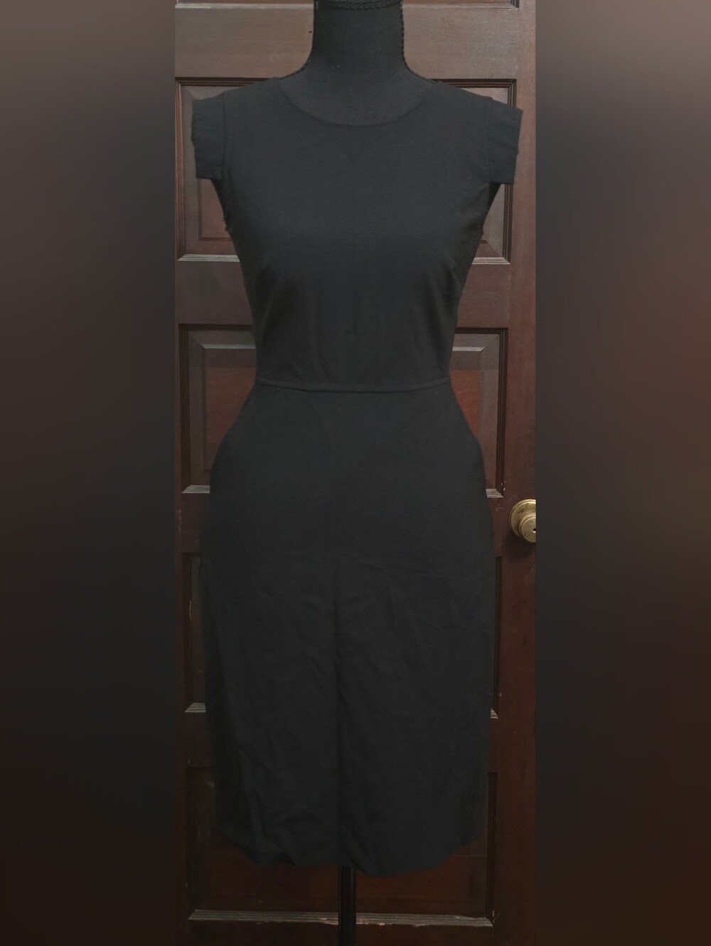 J. Crew Black Cap-Sleeve Sheath Dress